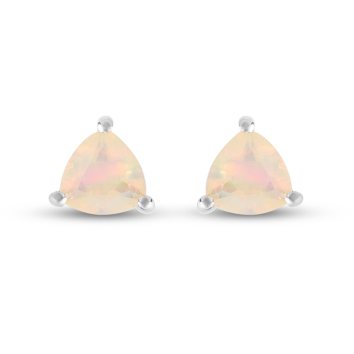 Natürlicher Äthiopischer Opal Ohrstecker 925 Silber platiniert ca. 0,74 ct