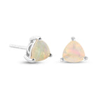 Natürlicher Äthiopischer Opal Ohrstecker 925 Silber platiniert ca. 0,74 ct