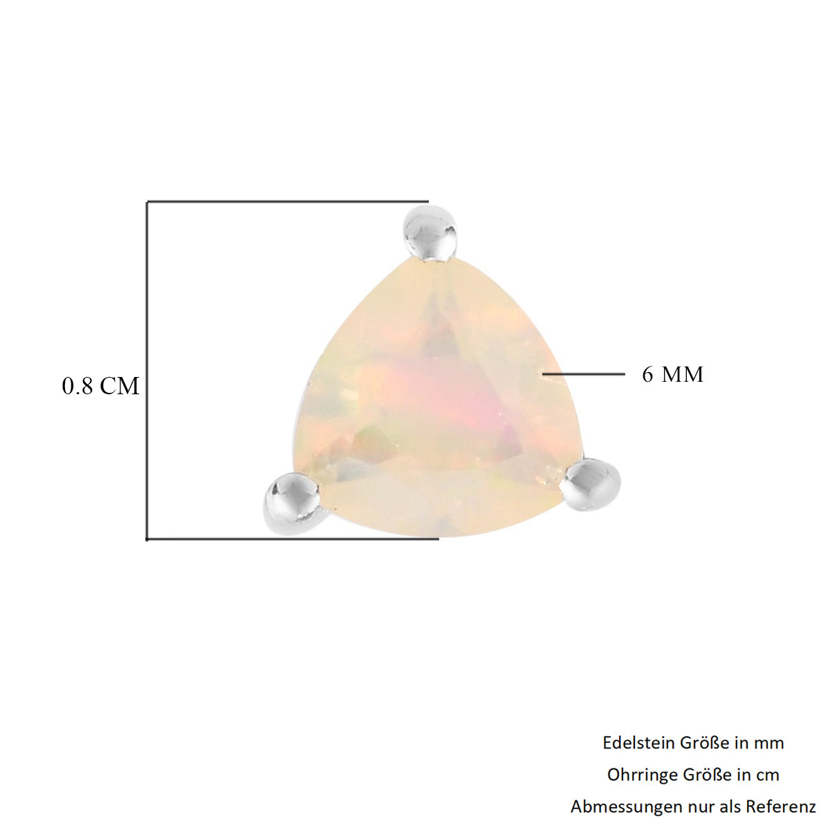 Natürlicher Äthiopischer Opal Ohrstecker 925 Silber platiniert ca. 0,74 ct