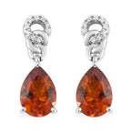 Madira Citrin und Zirkon Tropfen Ohrringe 925 Silber platiniert 2.76 Ct