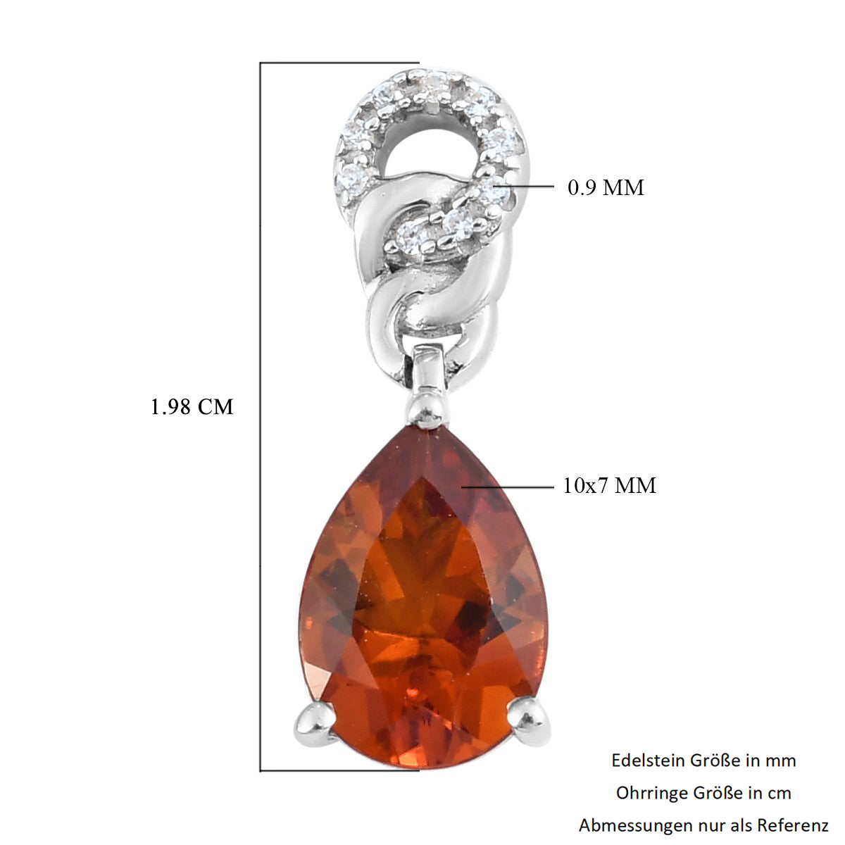 Madira Citrin und Zirkon Tropfen Ohrringe 925 Silber platiniert 2.76 Ct