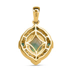 Natürlicher, äthiopischer Opal, Smaragd und Zirkon-Anhänger, 925 Silber Vermeil ca. 1.60 ct