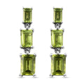 Natürlicher Peridot Tropfen-Ohrhänger, 925 Silber platiniert ca. 4,02 ct 