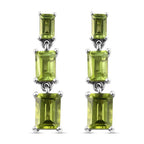 Natürlicher Peridot Tropfen-Ohrringe, 925 Silber platiniert ca. 4,02 ct