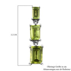 Natürlicher Peridot Tropfen-Ohrringe, 925 Silber platiniert ca. 4,02 ct