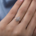Champagner Diamant Ring 925 Silber Roségold Vermeil