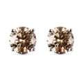 Champagner Moissanit Ohrstecker 925 Silber rhodiniert ca. 0,87 ct