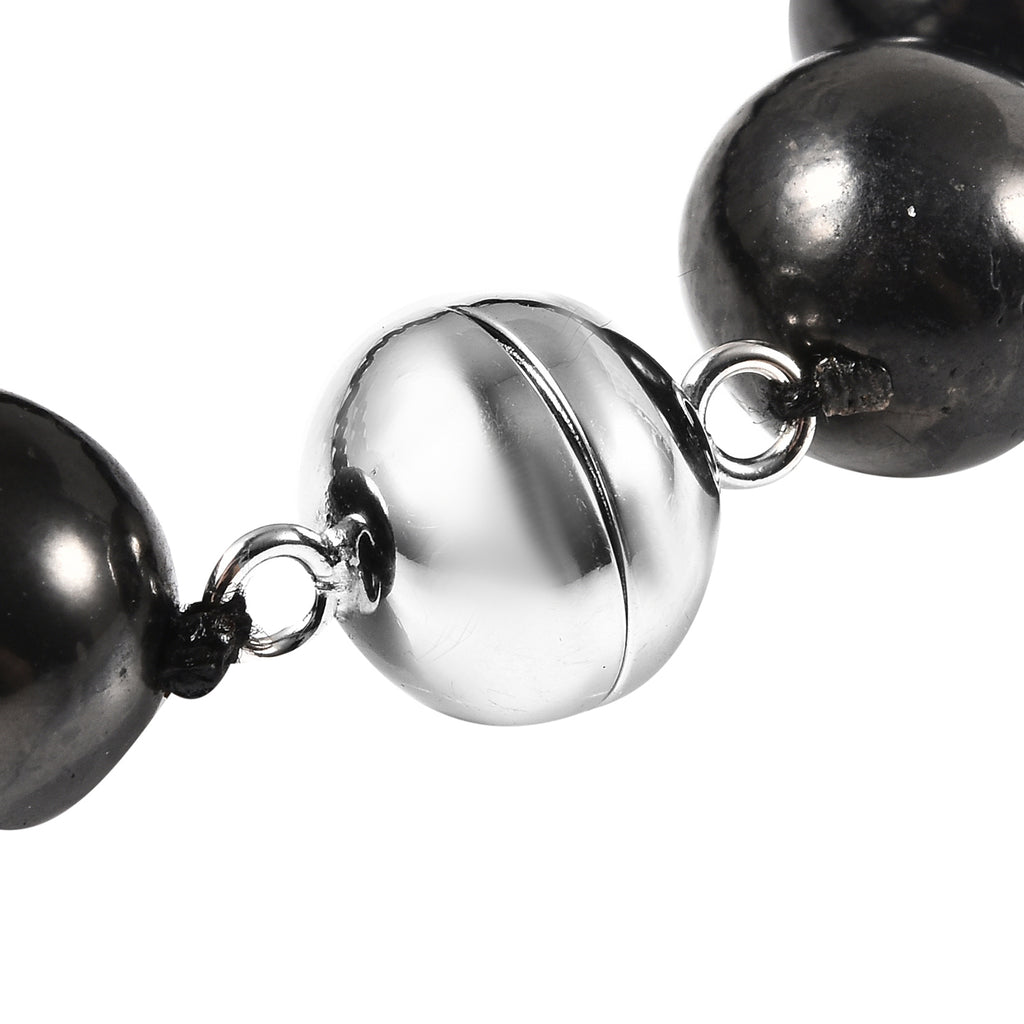 Shungit flexibel Armband ca. 20 cm lange mit Magnetschloss 925 Silber rhodiniert