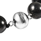 Shungit flexibel Armband ca. 20 cm lange mit Magnetschloss 925 Silber rhodiniert