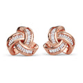 D'Joy Champagner Diamant Liebesknoten Ohrstecker, 925 Silber Roségold Vermeil - 0,25 ct.