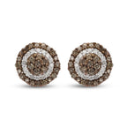 Natürliche Champagner Diamant-Ohrstecker, 925 Silber Roségold Vermeil ca. 0,50 ct