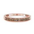 Natürliche Champagner Diamant zertifiziert I2-I3 Half Eternity Ring 375 Rose Gold