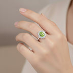 AA Peridot, Zirkon Ring 925 Silber Platiniert (Größe 17.00) ca. 1.31 ct