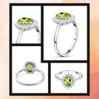 AA Peridot, Zirkon Ring 925 Silber Platiniert (Größe 17.00) ca. 1.31 ct