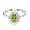 AA Peridot, Zirkon Ring 925 Silber Platiniert (Größe 17.75) ca. 1,31 ct