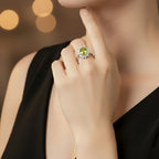 AA Peridot, Zirkon Ring 925 Silber Platiniert (Größe 17.75) ca. 1,31 ct