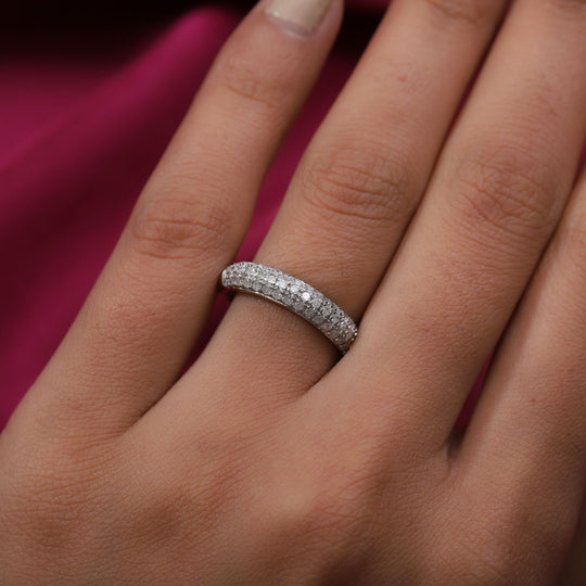 Diamant Ring 925 Silber platiniert (Größe 19.00) ca. 0,50 ct
