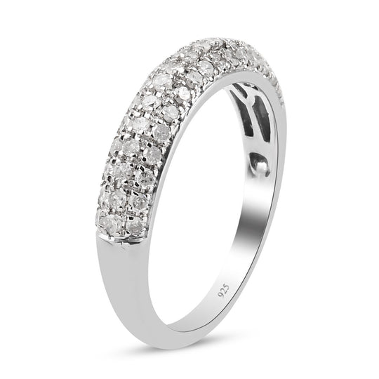 Diamant Ring 925 Silber platiniert (Größe 19.00) ca. 0,50 ct