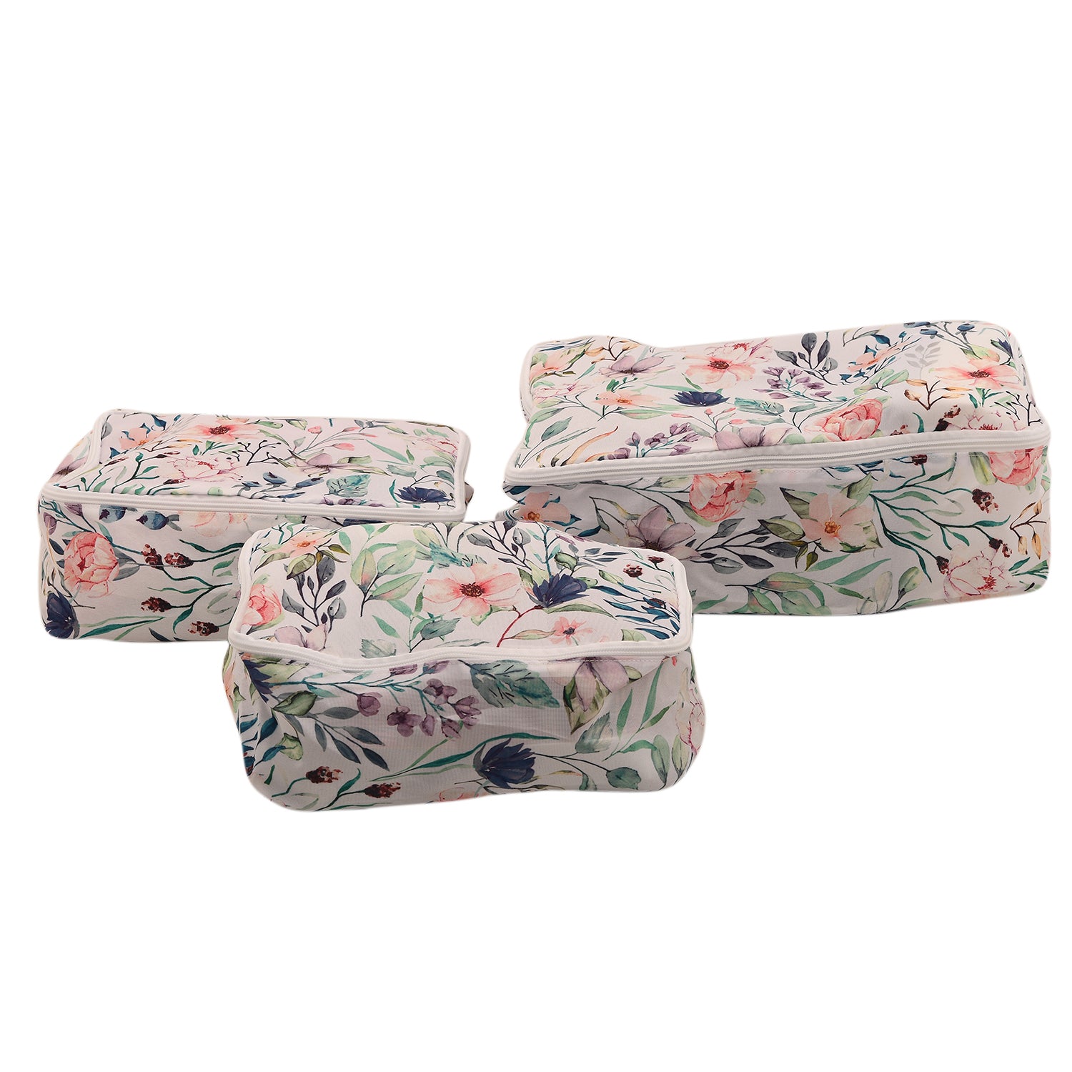 Serenity Night: 3er-Set Fenster-Aufbewahrungstasche, weiß und rosa