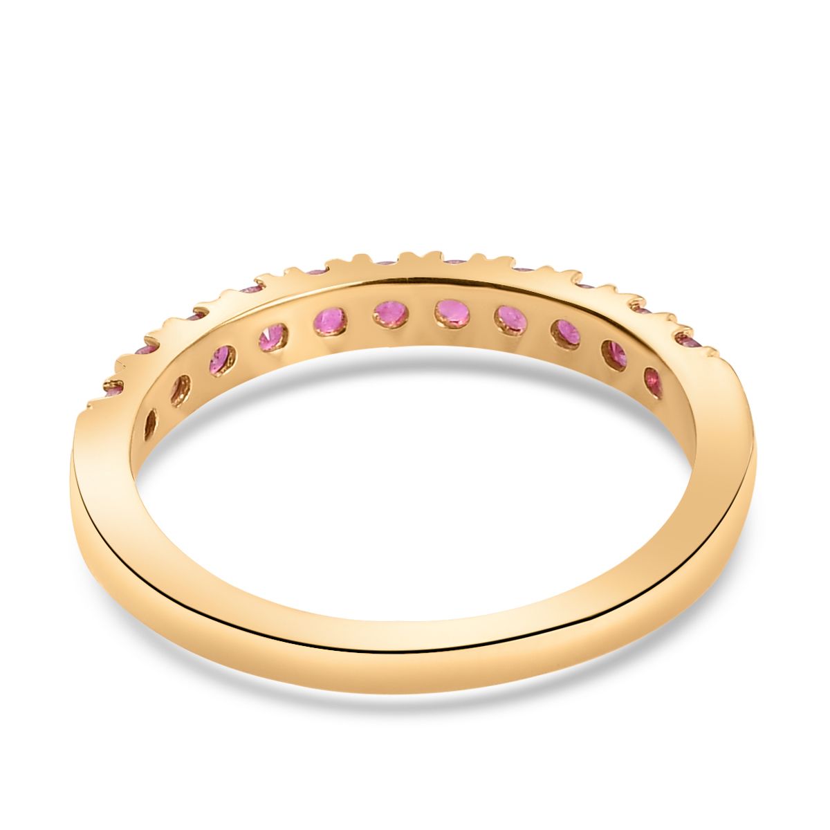 AA Afrikanischer Rubin (Fissure gefüllt) Ring 925 Silber 585 Vergoldet (Größe 9.00) ca. 0.50 ct