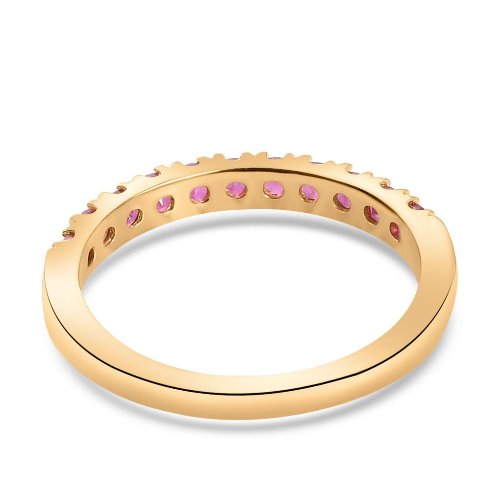 AA Afrikanischer Rubin (Fissure gefüllt) Ring 925 Silber 585 Vergoldet (Größe 9.00) ca. 0.50 ct