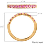 AA Afrikanischer Rubin (Fissure gefüllt) Ring 925 Silber 585 Vergoldet (Größe 9.00) ca. 0.50 ct