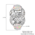 Natürlicher Äthiopischer Opal und Zirkon Ohrringe 925 Silber platiniert ca. 2,10 ct
