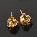 Citrin Ohrstecker 925 Silber vergoldet ca. 1,29 ct