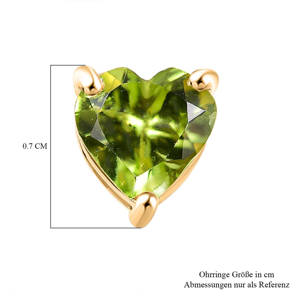 Peridot Ohrstecker 925 Silber vergoldet ca. 1.28 ct