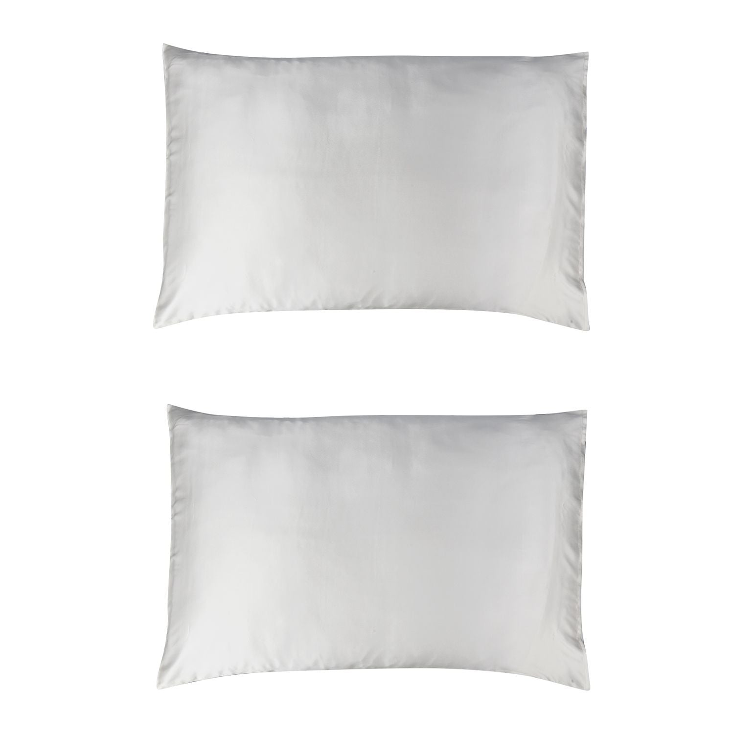 2er Set - Seidenkissenbezüge, Oberseite aus 100% Maulbeerseide, Unterseite aus Tencel Material, hypoallergen, weiß