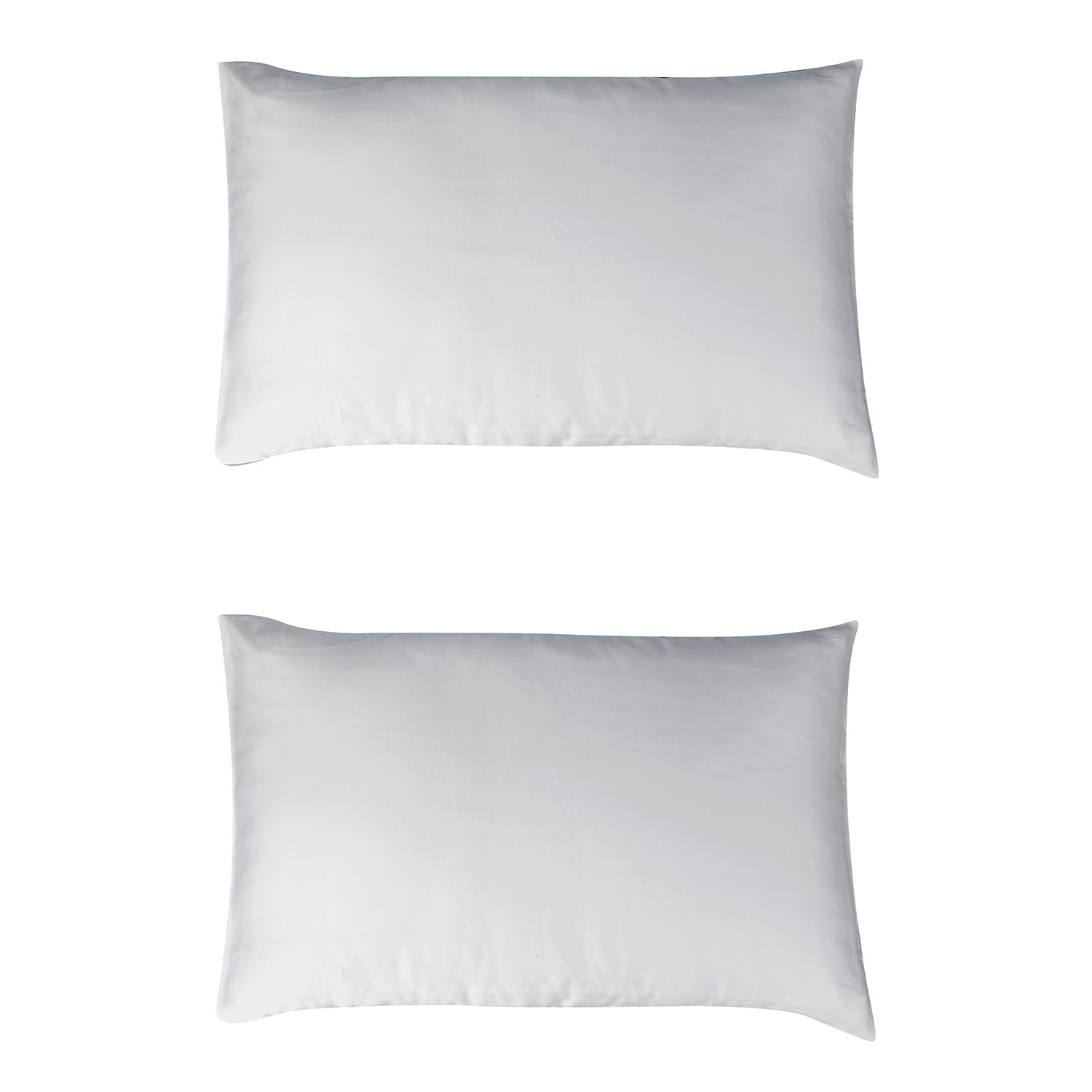 2er Set - Seidenkissenbezüge, Oberseite aus 100% Maulbeerseide, Unterseite aus Tencel Material, hypoallergen, weiß
