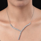 LUSTRO STELLA Hergestellt mit Feinster ZIRKONIA Halskette 45 cm lange 925 Silber platiniert ca. 9,94 ct