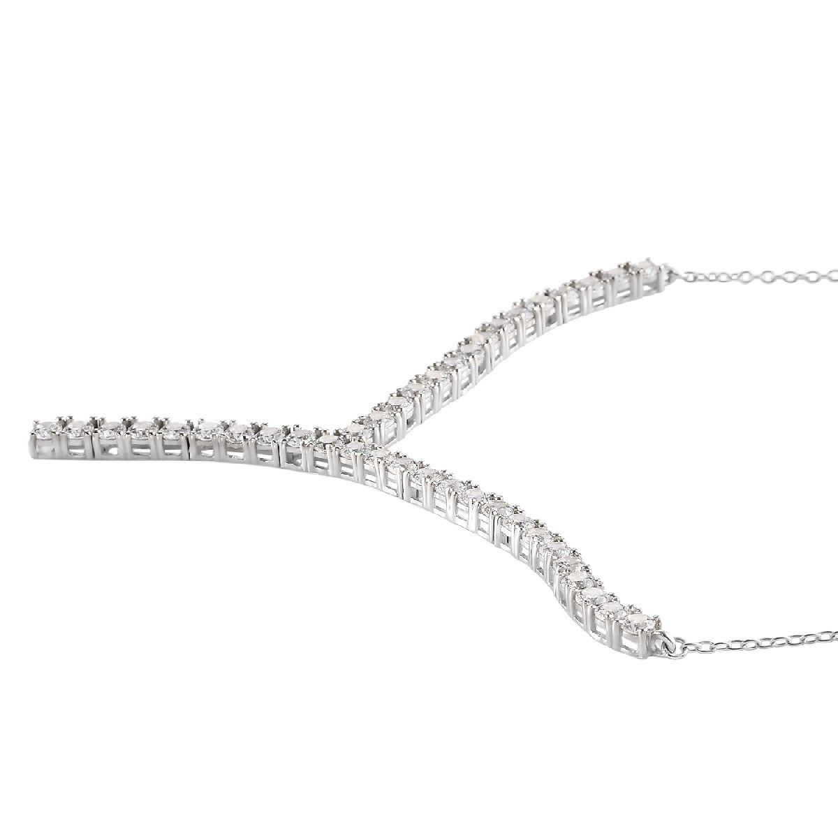 LUSTRO STELLA Hergestellt mit Feinster ZIRKONIA Halskette 45 cm lange 925 Silber platiniert ca. 9,94 ct