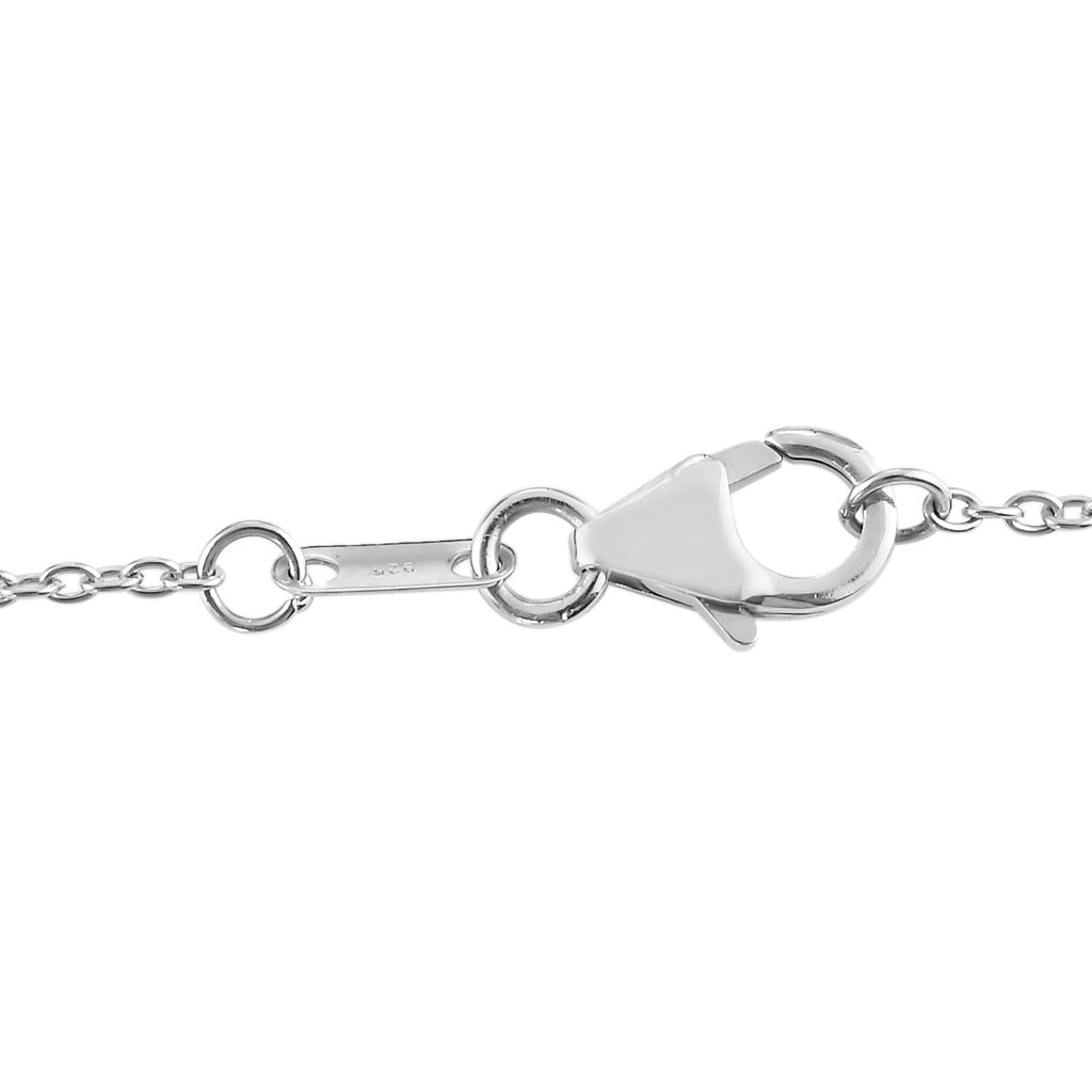 LUSTRO STELLA Hergestellt mit Feinster ZIRKONIA Halskette 45 cm lange 925 Silber platiniert ca. 9,94 ct