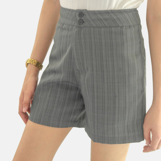 Unifarbene Shorts für Frauen, Gletschergrau, Grau, Größe 42