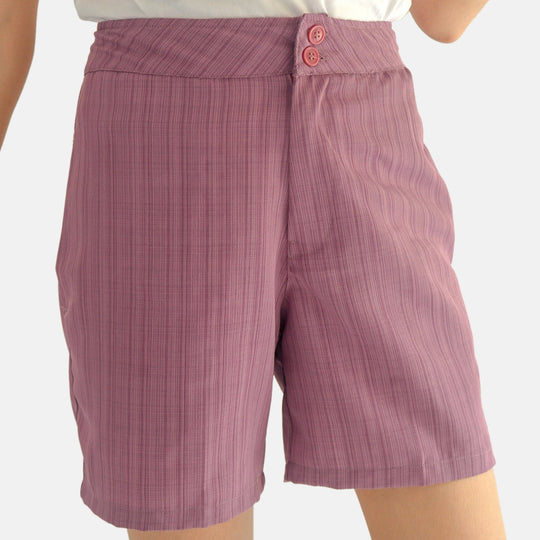 Unifarbene Shorts für Frauen, Gletschergrau, Violett, Größe 38