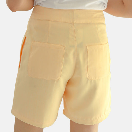 Unifarbene Shorts für Frauen, Beige, Größe 40