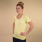Damen kurzes Ärmel T-Shirt, Zitronengelb