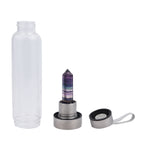 Glas Wasserflasche mit regenbogen Flourit Edelstein 600ml