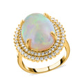ILIANA - AAAA natürlicher, äthiopischer Opal und Diamant-Ring, SI G-H, 750 Gelbgold (Größe 18.00) ca. 7.25 ct