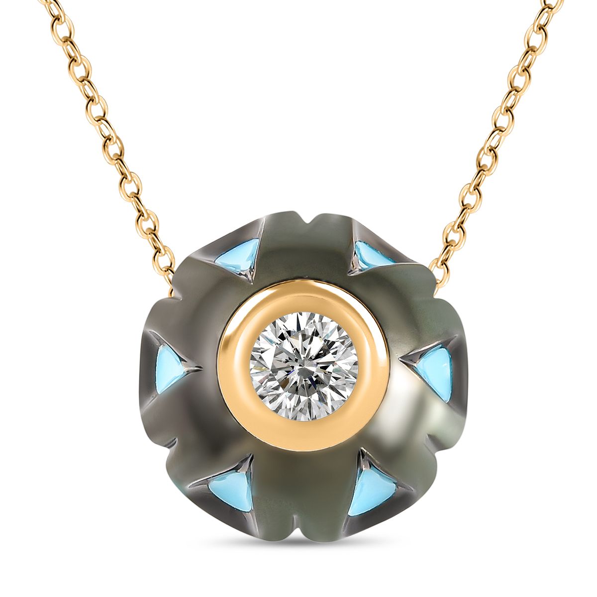 Tahiti Perle (11-12 mm), Moissanit Schmuckset ca. 45 cm
