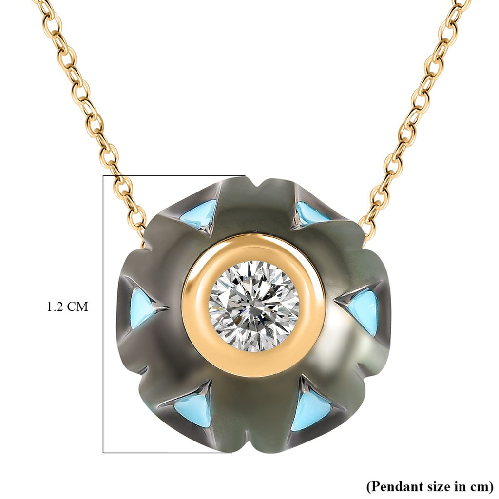 Tahiti Perle (11-12 mm), Moissanit Schmuckset ca. 45 cm