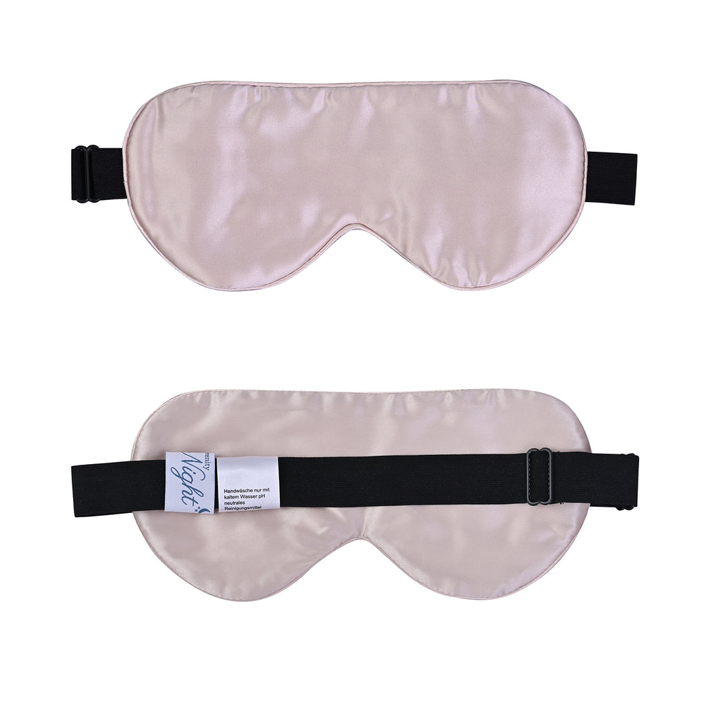 Serenity Night: Kissenbezug, Haargummi und Augenmaske aus 100% Maulbeerseiden, 40x80 cm, cm und 23,5x10,5 cm, Champagner, 3 teilig