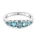 Paraiba Apatit 5 Stein Ring 925 Silber platiniert (Größe 16.00) ca. 0,88 ct