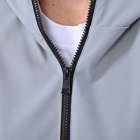 LA MAREY - Luxus Allround Jacke mit Kapuze, Größe L, Grau