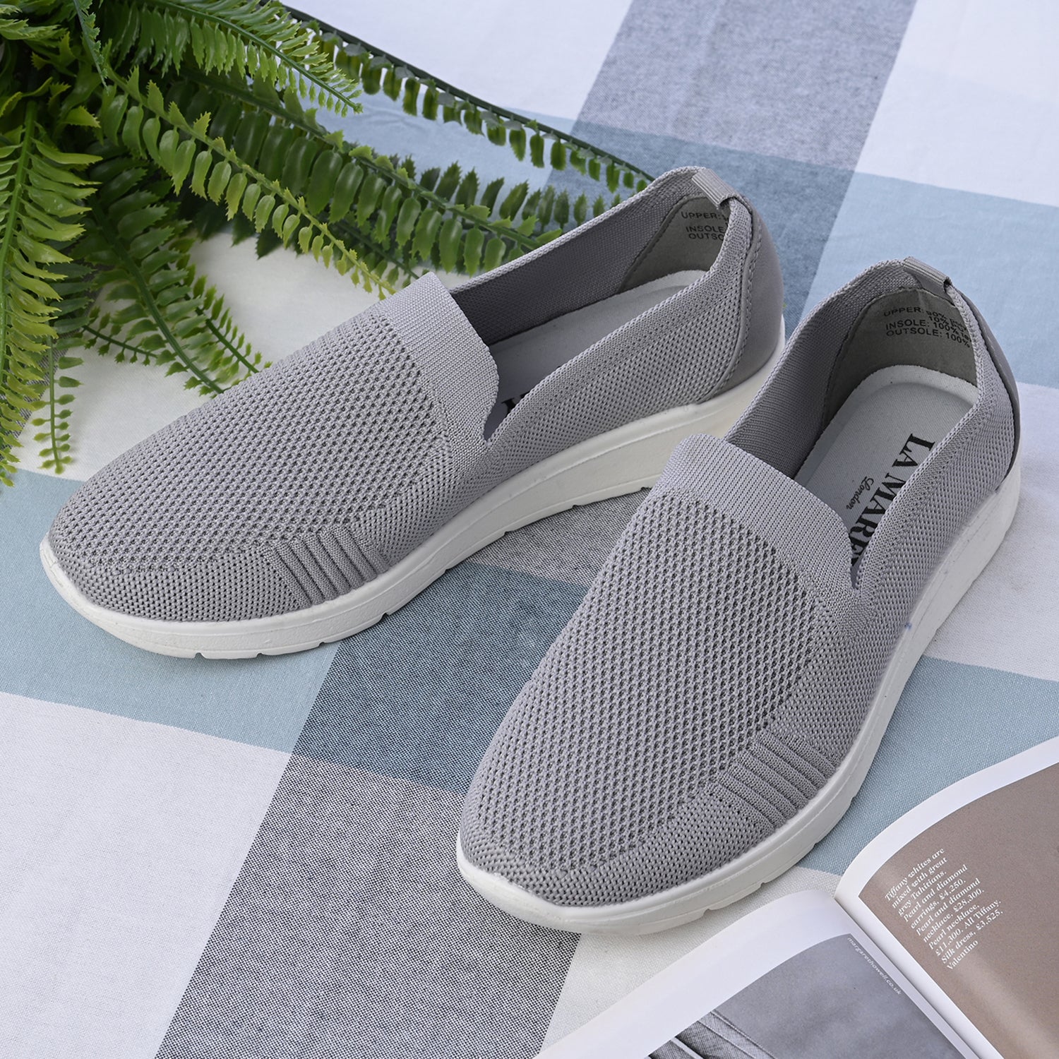 LA MAREY - Damenschuhe mit rutschfester Sohle, Größe 38, Grau