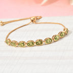 Natürlicher Peridot Bolo-Armband, ca. 16-26 cm, 925 Silber vergoldet ca. 4,67 ct