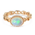 Natürlicher Äthiopischer Opal Ring 585 Vergoldet
