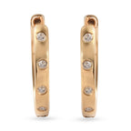 Diamant-Creolen, 925 Silber Gelbgold Vermeil ca. 0.15 ct