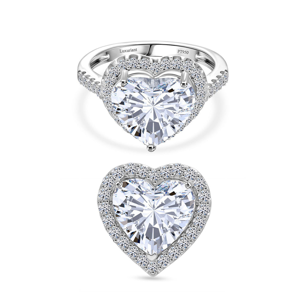 LUXURIANT IGI zertifizierter VS-EF Labor Diamant Ring und Anhänger in 950 Platin